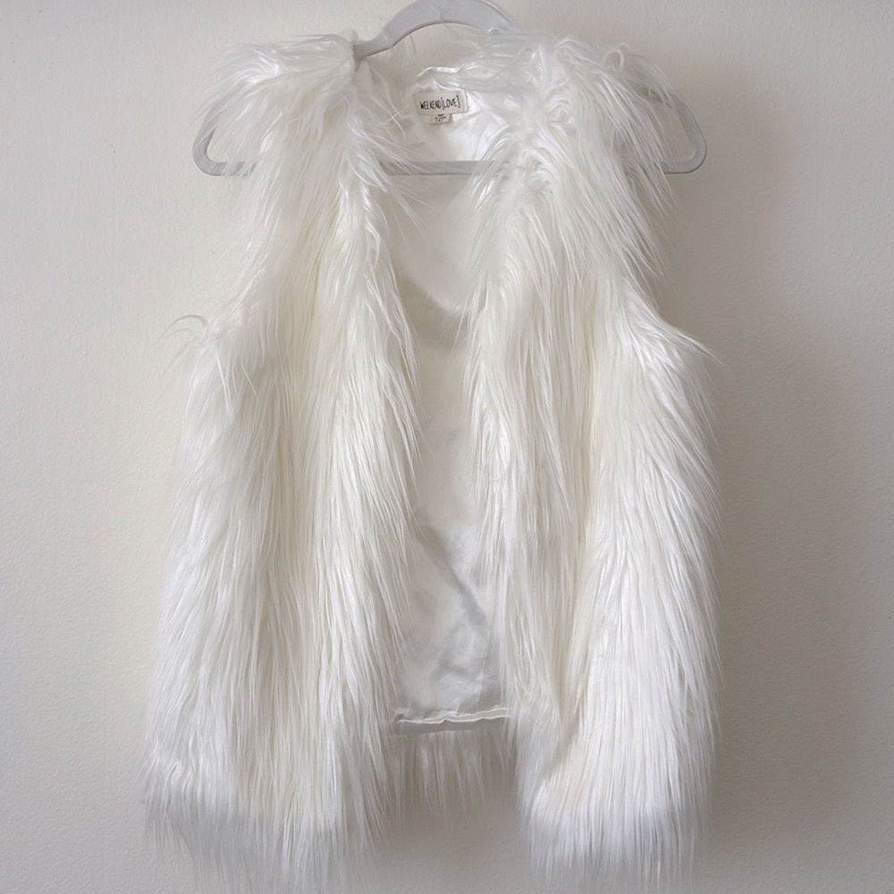 Faux Fur White Vest